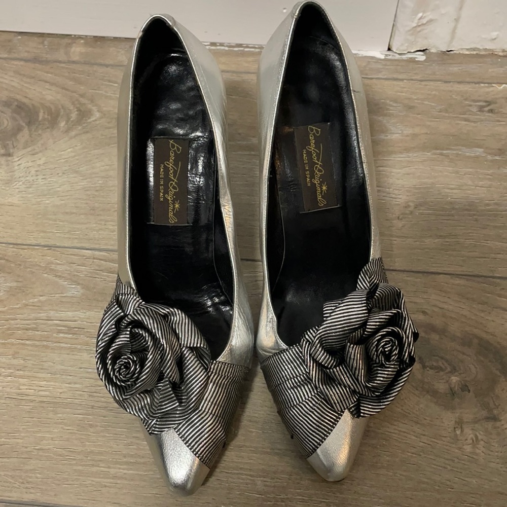 Silver rose heels